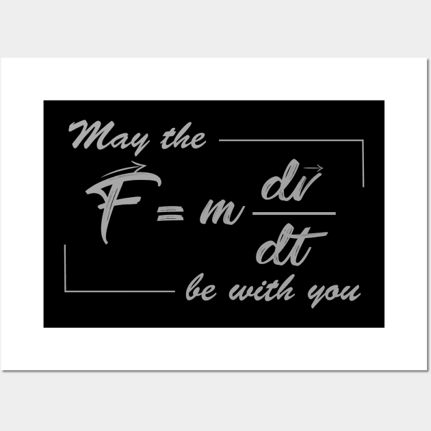 May the (F=mdv/dt) Be with You Wall Art by Mandra